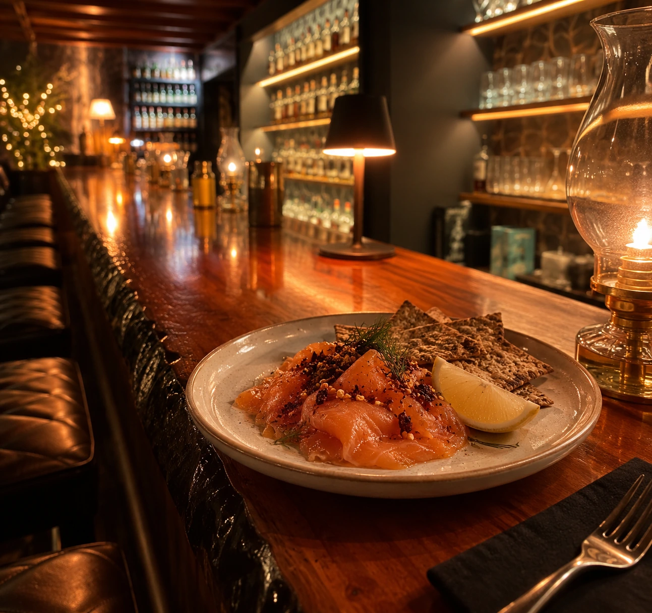 Salmon served at the tavern